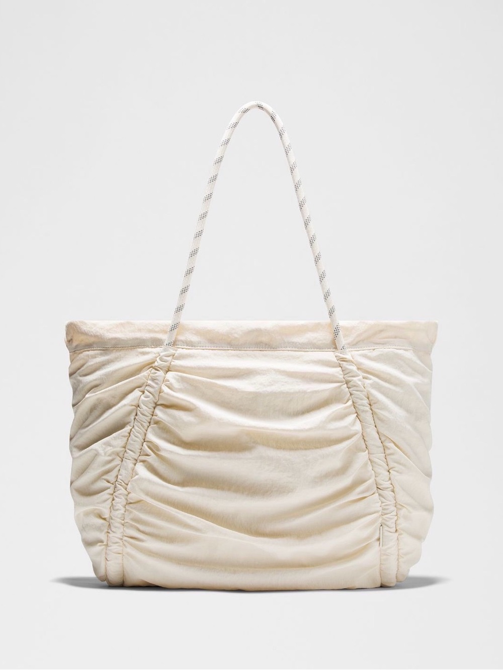 lululemon athletica Cream Ruched Rope-Handle Tote